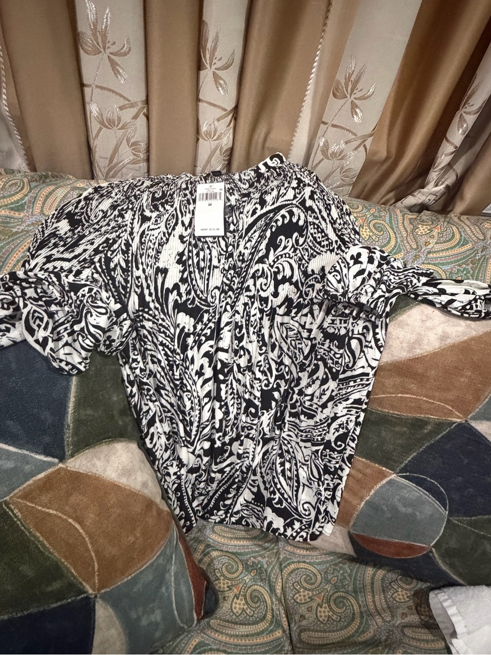 Lauren Ralph Lauren Black & White Paisley Men’s Shirt - Classic Pattern